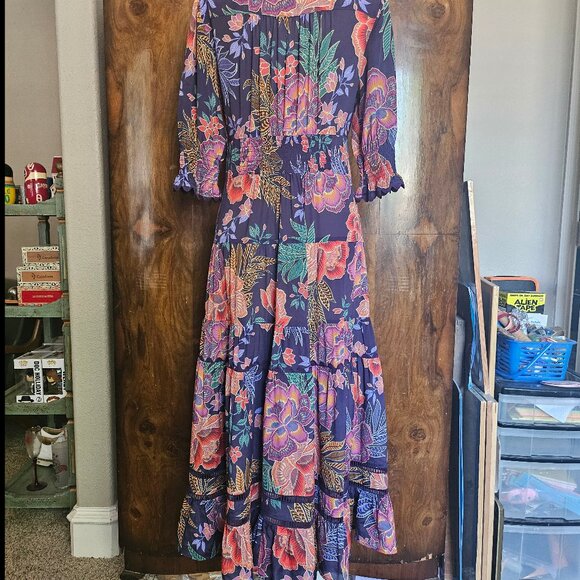 Johnny Was Daphne Tea Length Dress- Etta's Garden - Picture 3 of 7